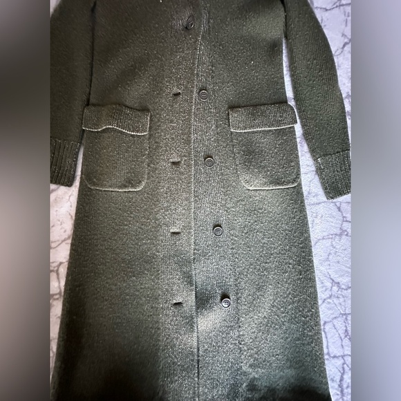 VTG Polo Jeans Co. Ralph Lauren Coat Small Wool Blend Hooded, Y2K, Olive Green - Picture 3 of 13